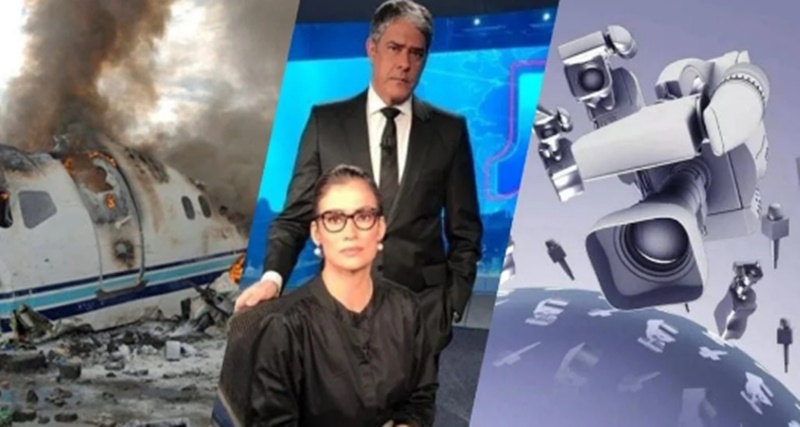 Queda de avião com centenas mortes e choro brutal: Bonner e Renata invadem Globo com Plantão Urgente