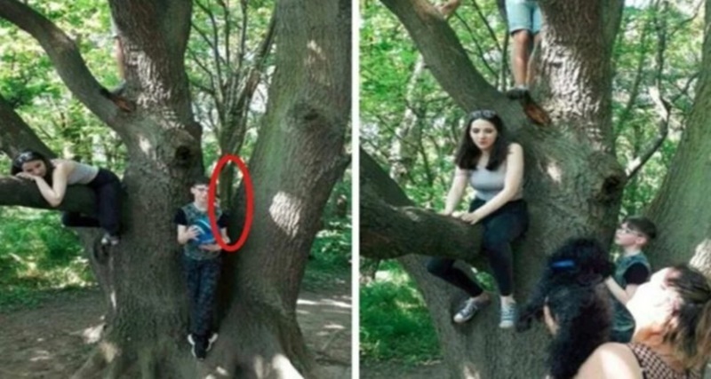 Mãe tira foto de filhos em parque e se desespera com detalhe assustador atrás do menino, confira;