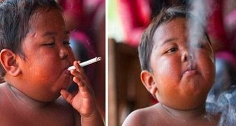 Lembra do bebê que fumava 40 cigarros por dia? Como ele está atualmente!