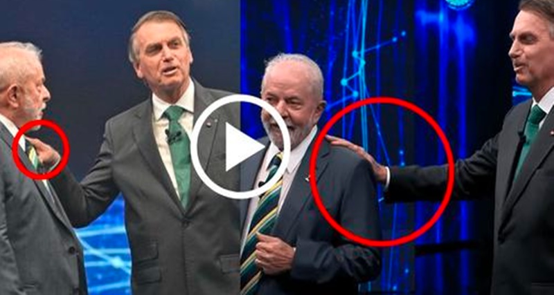 Bolsonaro dá ‘tapinha’ no ombro de Lula, o momento mais INESPERADO do debate – Vídeo