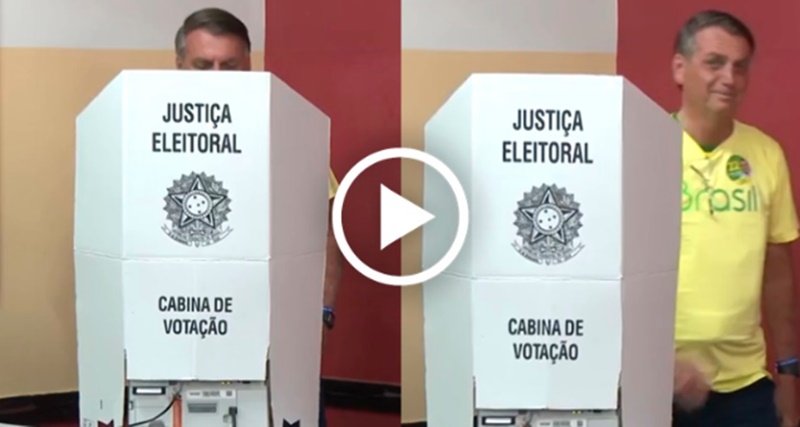 Bolsonaro sai para votação; mas de frente as URNAS o que chama a atenção é outra coisa, veja o vídeo
