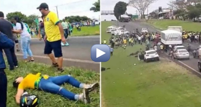 Chocante! Motorista perde a cabeça e atropela bolsonaristas em protesto – Veja vídeo