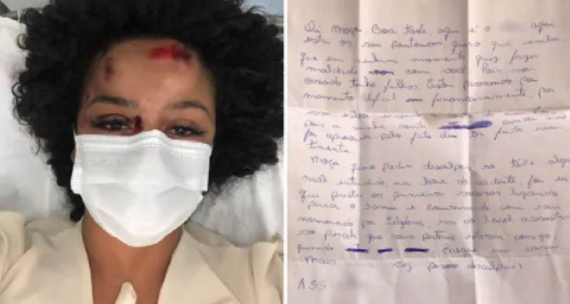 Passageira pula de carro por achar que seria assediada e recebe carta do motorista no dia seguinte.