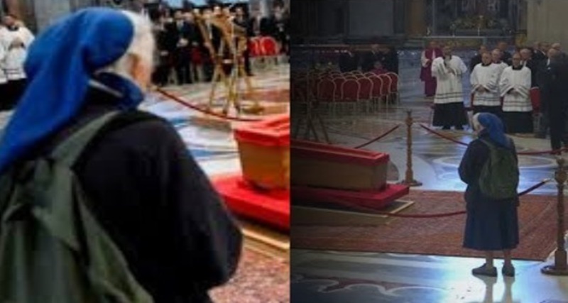 Diante do caixão do Papa, Freira tem estranha atitude quando ela põe a mão e… Ver mais